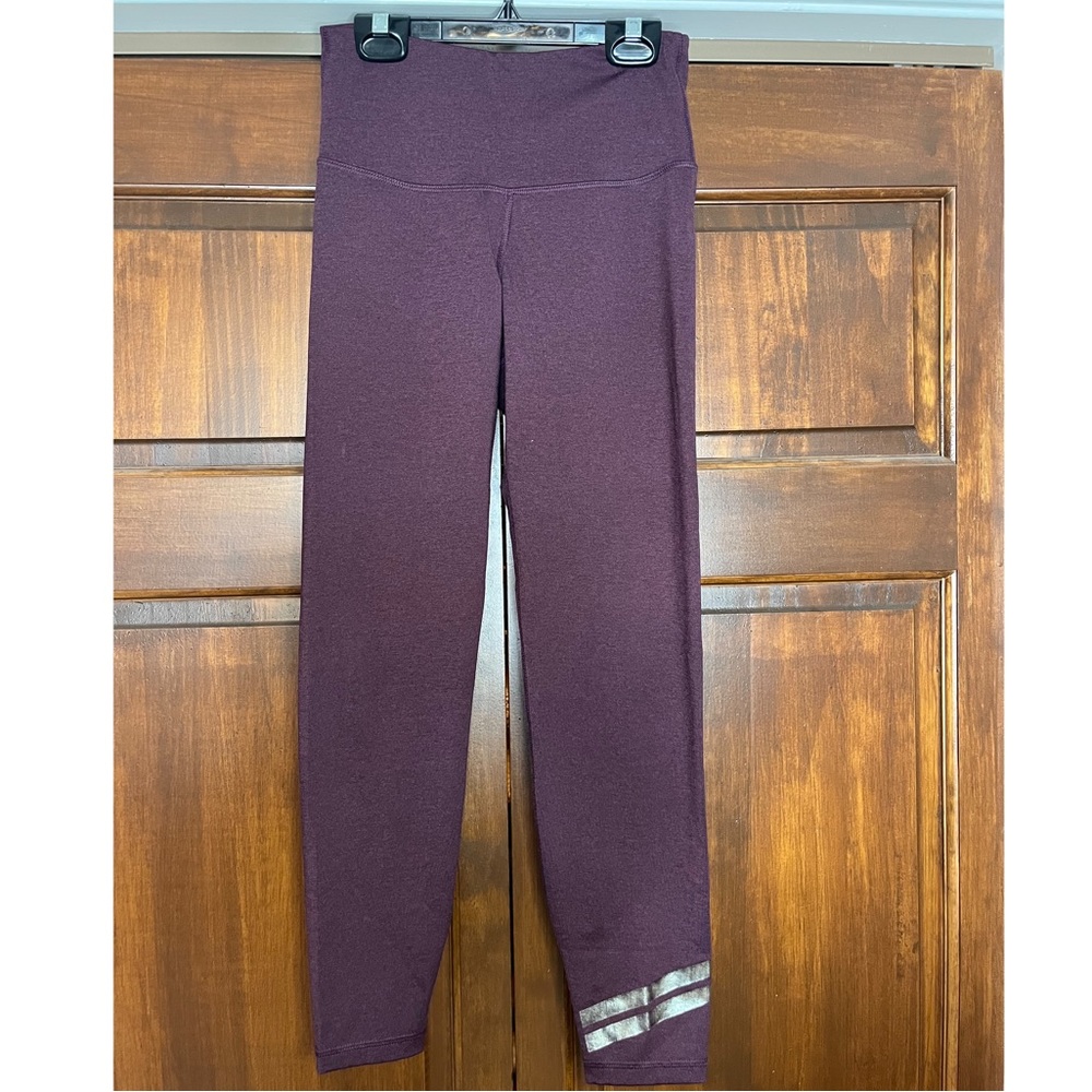 Old Navy Maroon Leggings With Gold Stripes Small